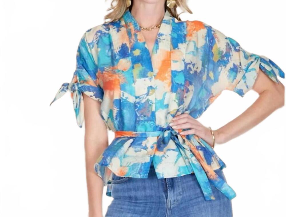 NEW JADE bay sunscape blouse in blue